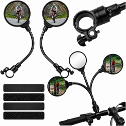 Rétroviseurs universels pour guidon de vélo et trottinette/scooter, noirs, lot de 2 pcs
