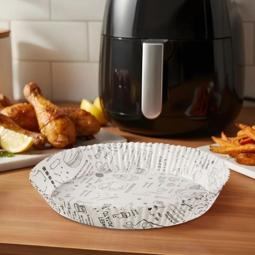 Paper baking liners for air fryer, 23 cm, 50 pcs