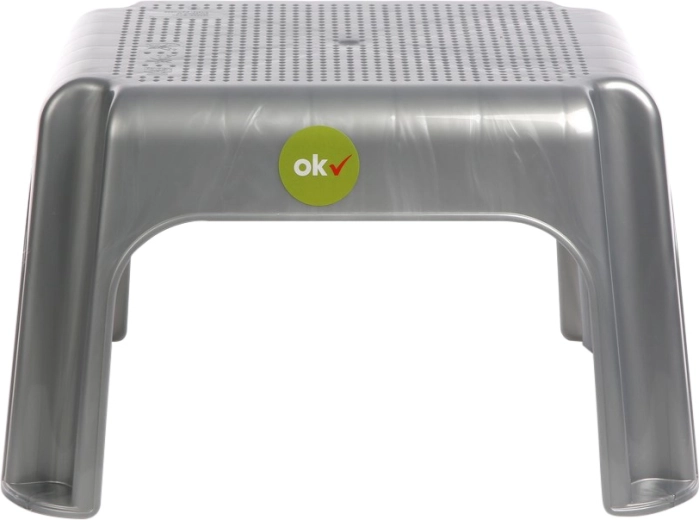 Rectangular stool 36.5 × 30 × 24 cm, silver