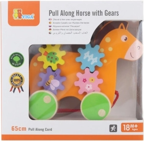 Wooden Pull Horse with Gears