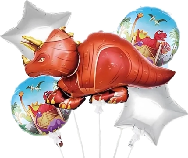 Set de ballons d’anniversaire dinosaure 5 pcs