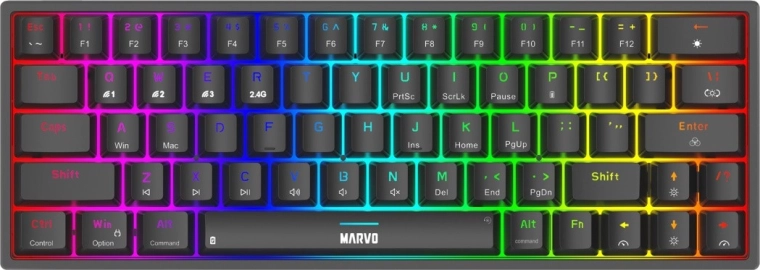 Draadloos mechanisch gamingtoetsenbord Shogo 63W, zwart