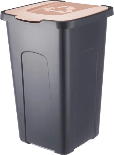 Afvalscheidingsbak 50 l zwart/bruin pastel