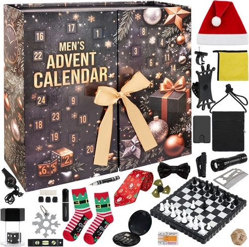 Adventskalender voor mannen met 24 cadeaus