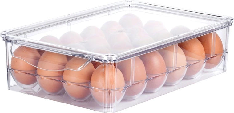 Kapazität für 24 Eier in sicheren Fächern