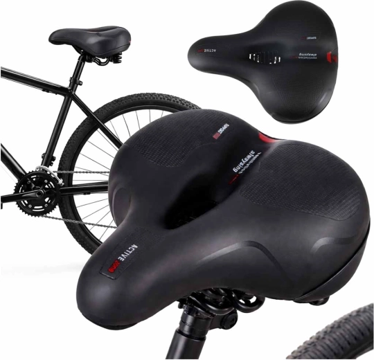 Breed fietszadel van schuim met reflector