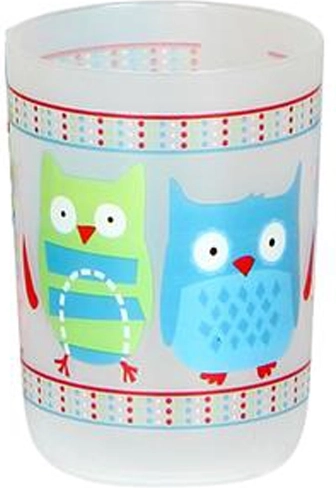 Gobelet pour l’hygiène bucco-dentaire motif hibou, 9,5 × 7 cm