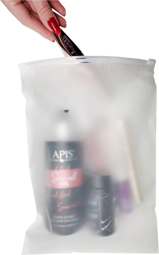 Clear organization of cosmetics and toiletries