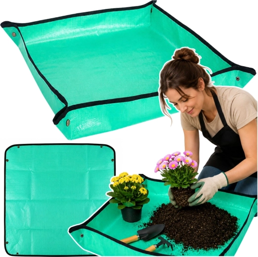 Tapis de jardinage pliable pour rempotage des plantes 100 × 100 cm