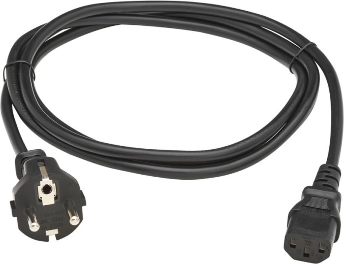 Schuko to IEC C13 Power Cable 2 m, Black