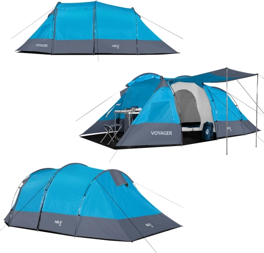 Grande avancée avec auvent pour un camping confortable