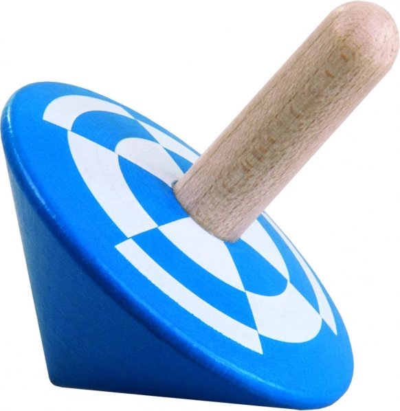 DETOA wooden spinning top – blue