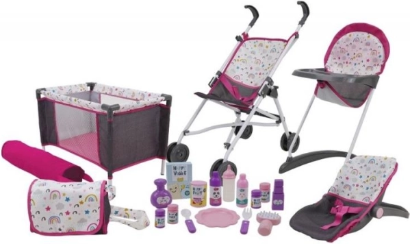 Large play set of accessories for dolls, 21 pcs