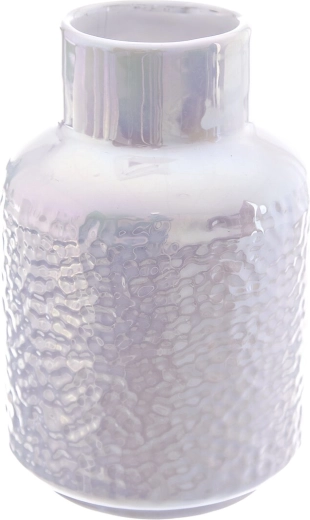 Keramische vaas wit parelmoer 18 cm
