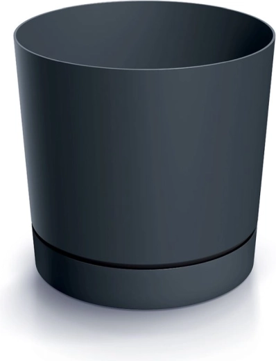 Cache-pot avec soucoupe TUBO P anthracite 29,2 cm