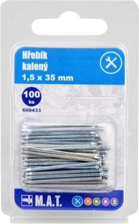 Clous trempés 35 × 1,5 mm galvanisés, 100 pcs