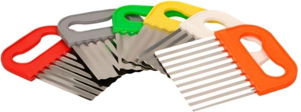 Coupe-frites en acier inoxydable 13 cm, couleurs assorties