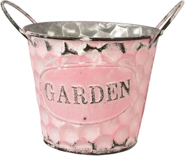Cache-pot en métal Garden rose 12 × 12 × 13 cm