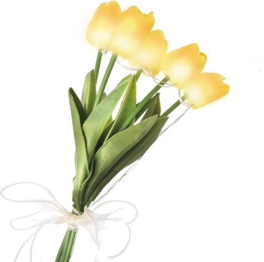 Dekorativer LED-Tulpenstrauß – Gelb
