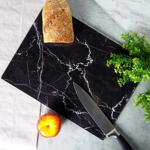 Durable tempered glass with a luxurious marble look