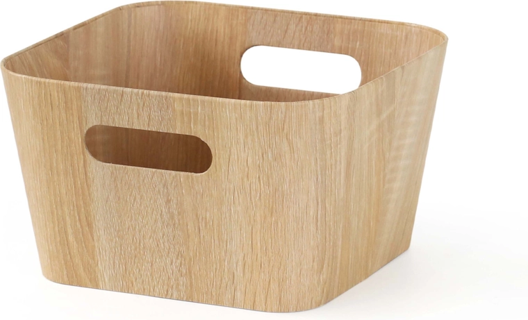 Aufbewahrungskorb in Holzdekor 27 × 27 × 16 cm