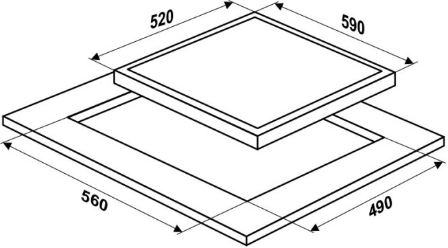 Flush installation with the countertop