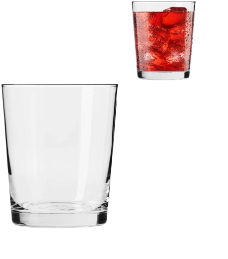 Perfect helder glas accentueert de kleur van de drank