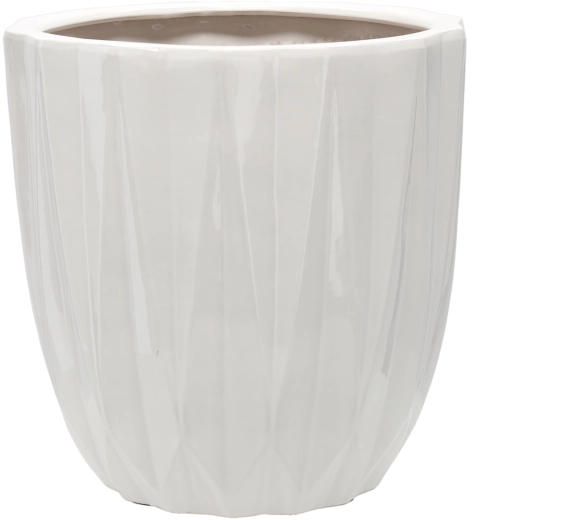 Ceramic Flower Pot Cover 40 × 40 × 39.5 cm, White Gloss