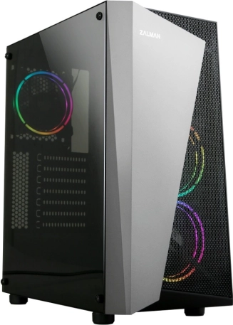 Computergehäuse S4 Plus ATX Mid Tower mit RGB-Lüftern