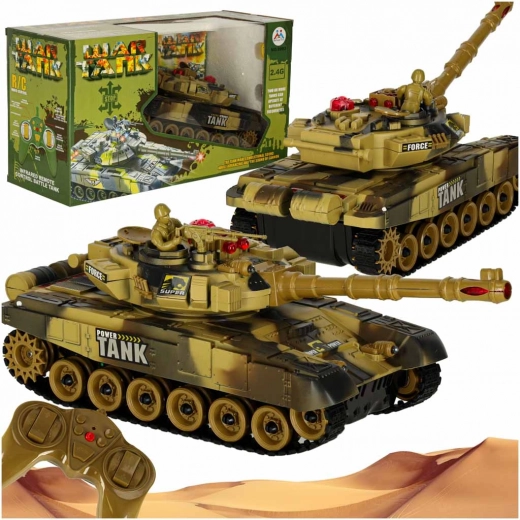 RC military battle tank 2.4 GHz – desert camouflage
