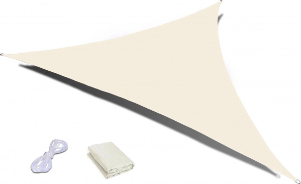 bâche d’ombrage triangulaire imperméable 4 × 4 × 4 m ModernHome – beige