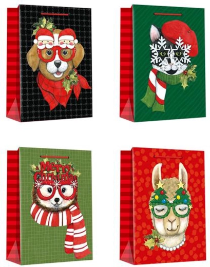 Kerstcadeautas 32 × 26 × 10 cm – mix van motieven