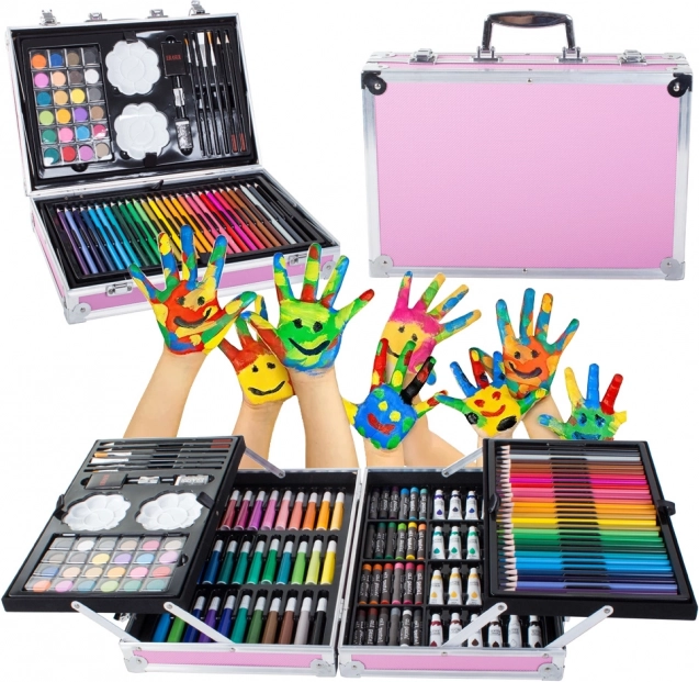 Ensemble de création dans une valise 145 pcs rose