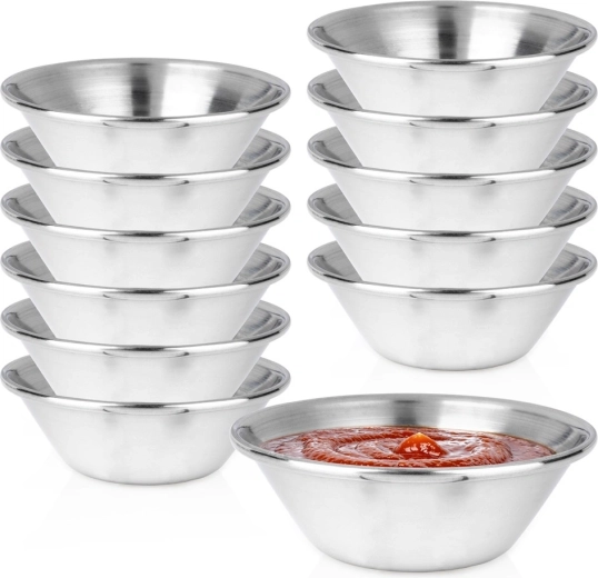 Vilde stainless steel dip and sauce bowls 45 ml, 12 pcs
