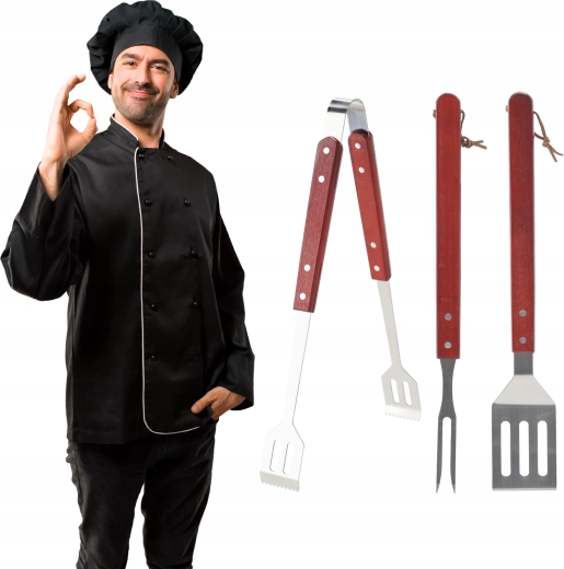 Secure grip thanks to wooden handles