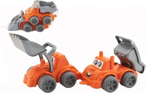 Plastic construction machines for kids, 2 pcs, freewheel
