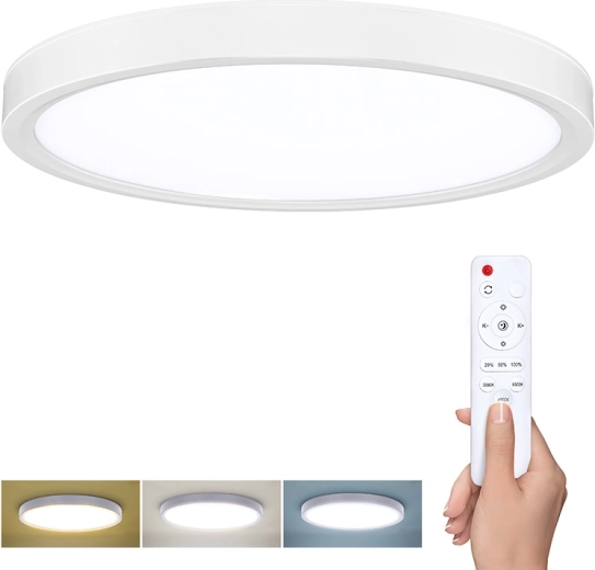 Solight led plafond- en wandlamp Estela wit met afstandsbediening 30 cm