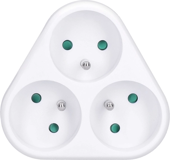 Solight driehoekige stekkerdoos 3× 10 A wit