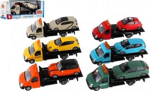 Bburago dépanneuse avec voiture 1:43, modèle métal 21 cm, plusieurs couleurs