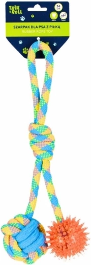 Trik&Roll dog tug toy with ball, orange