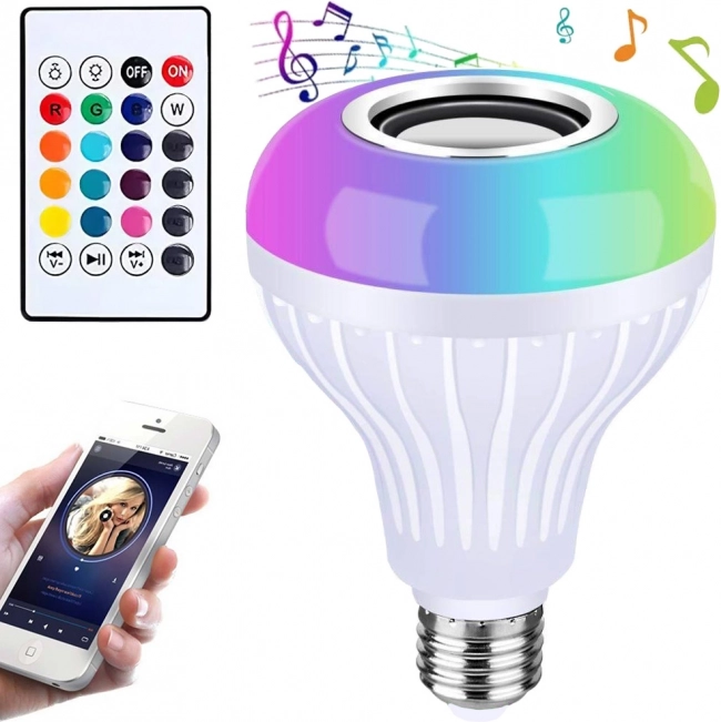 Ampoule LED RVB avec haut-parleur et télécommande
