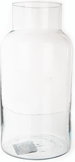Clear recycled glass vase 30 cm