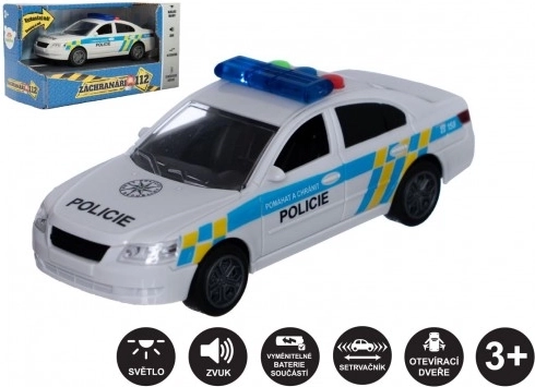 Plastic Police Car with Flywheel, Sound, and Light
