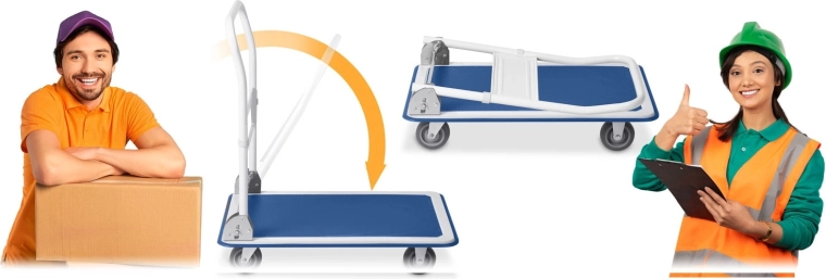 Folding handle for space saving