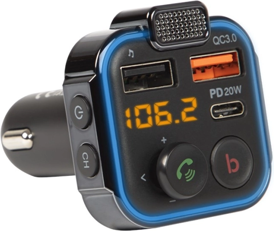 FM Transmitter Bluetooth 5.1 with Fast Charging QC 3.0