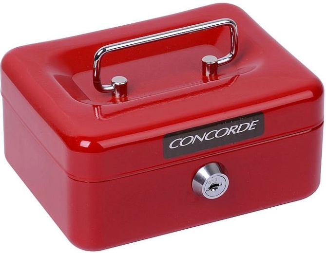 Metalen kassakist CONCORDE 11 rood