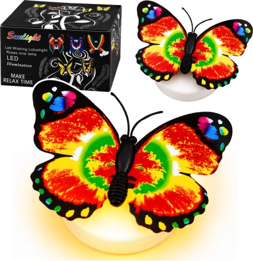 Leuchtender LED-Schmetterling – selbstklebende Dekoration 6 × 5 cm