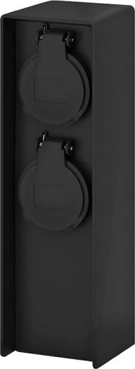 Solight tuin-elektriciteitspaal met 2 stopcontacten IP44, zwart