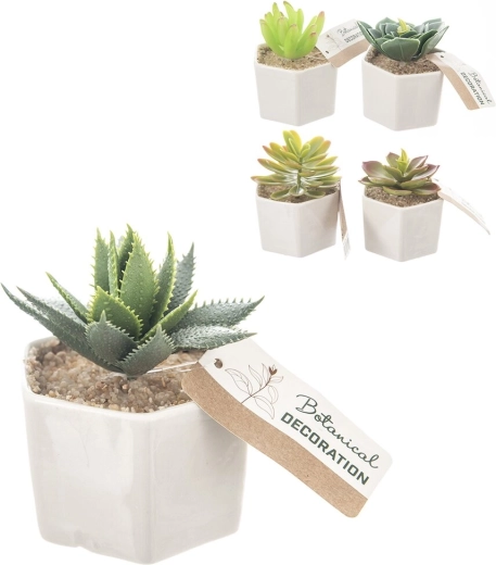 Fleur décorative dans un pot en céramique 6 × 6 × 10 cm (5 variantes)