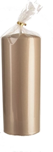 Champagne matte pillar candle 7 × 14 cm